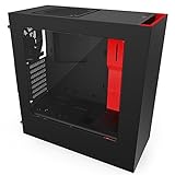 NZXT S340 Mid Tower Computer Case, Matte Black/Red (CA-S340MB-GR)